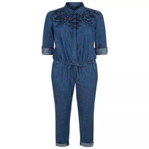 JUICY COUTURE Denim Embroidered Jumpsuit M